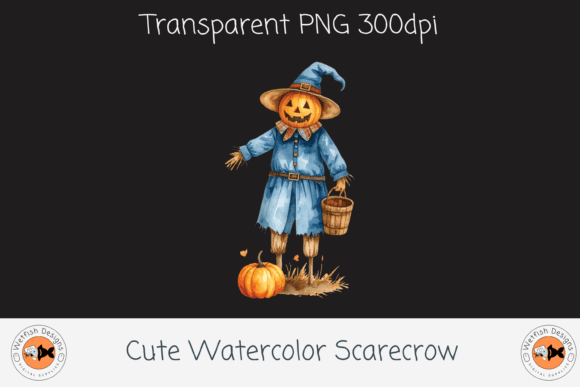 Download Cute Watercolor Scarecrow - Scarecrow Collection
