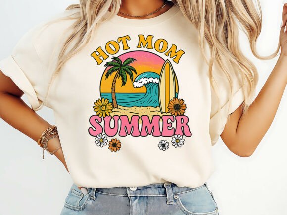 Download Hot Mom Summer T-Shirt Design - Premium Bundle