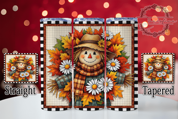 Download Cute Fall Scarecrow Farm Tumbler Wrap - Scarecrow Collection