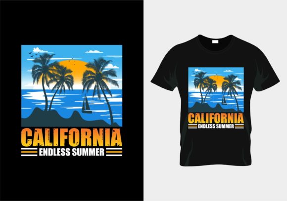 Download CALIFORNIA" Beach Summer T-shirt Design - Premium Bundle