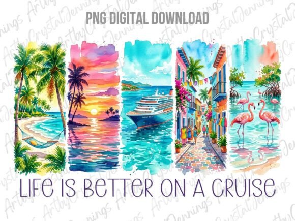 Download Cruise Ship Vacation Watercolor PNG - Vacation Collection