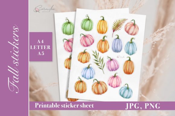 Download Pumpkins Stickers, Watercolor Stickers - Watercolor stickers Collection