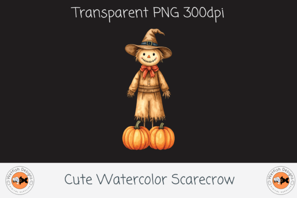 Download Cute Watercolor Scarecrow - Scarecrow Collection