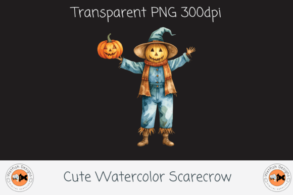 Download Cute Watercolor Scarecrow - Scarecrow Collection