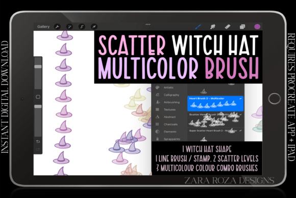 Download Witch Hat Rainbow Line &amp; Scatter Brush - Rainbow Collection