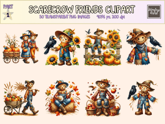 Download Scarecrow Friends Clipart - Scarecrow Collection