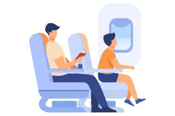 Download Passengers Traveling by Plane Isolated F - Isolated Collection
