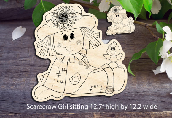 Download Scarecrow Girl Sitting - Scarecrow Collection