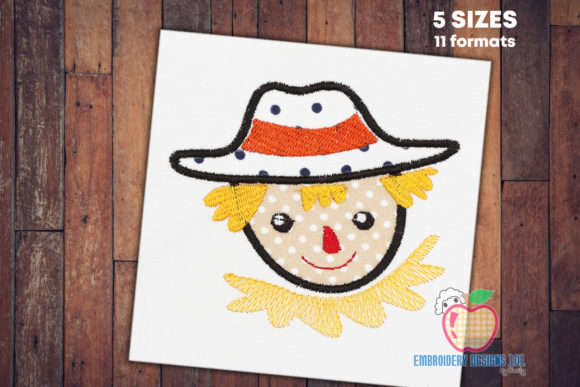 Download Scarecrow in Farm Applique Design - Scarecrow Collection