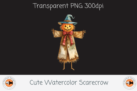 Download Cute Watercolor Scarecrow - Scarecrow Collection