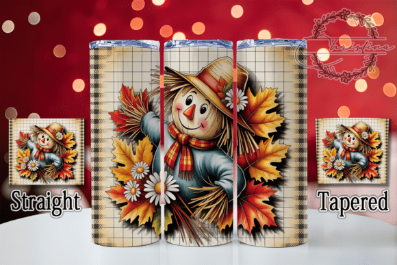Download Cute Fall Scarecrow Farm Tumbler Wrap - Scarecrow Collection