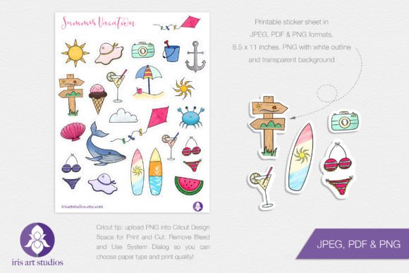 Download Summer Vacation Printable Stickers - Vacation Collection