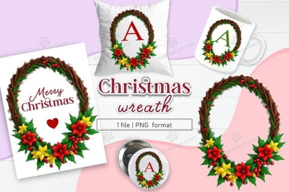 Download Christmas Wreath Clipart Sublimation 05 - Premium Resources