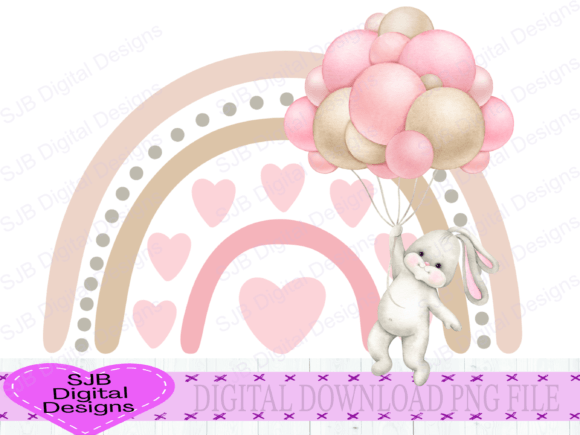 Download New Baby Girl Bunny Rainbow Watercolor - Rainbow Collection