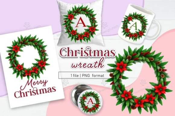 Download Christmas Wreath Clipart Sublimation 03 - Premium Resources