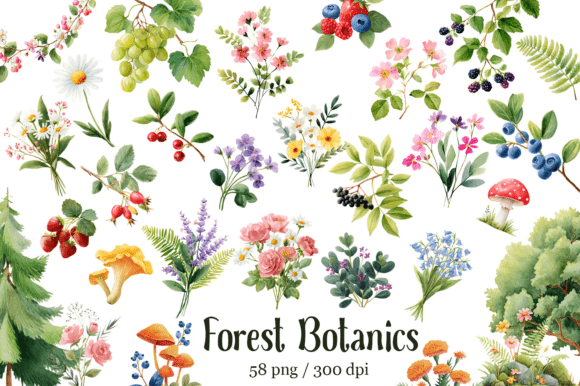 Download Botanical Forest Wildflower Clipart - Botanical Collection