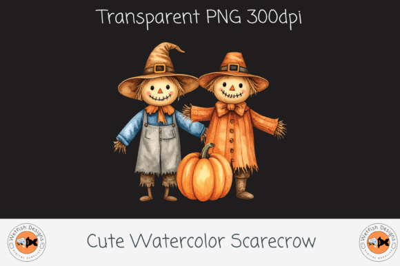 Download Cute Watercolor Scarecrow - Scarecrow Collection