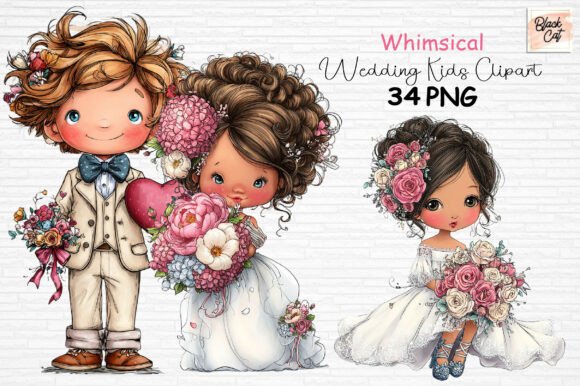 Download Whimsical Wedding Kids Clipart PNG - Premium Resources
