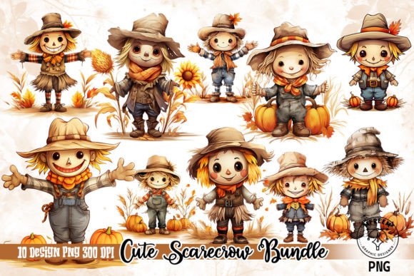 Download Cute Scarecrow Sublimation Clipart - Scarecrow Collection