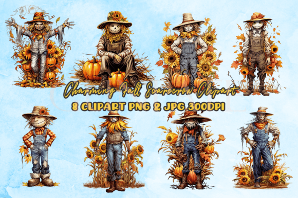 Download Charming Fall Scarecrow Clipart - Scarecrow Collection
